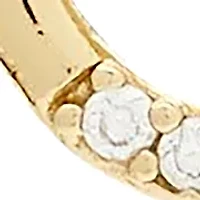 Sterling Silver Double Circle Cubic Zirconia Stud Earrings