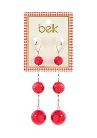 Crimson Cascade Red Triple Drop Linear Statement Earrings