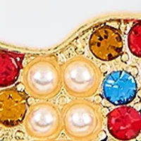Lab Created Santa Sparkle Multi-Color CZ Holiday Earrings