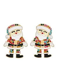 Lab Created Santa Sparkle Multi-Color CZ Holiday Earrings