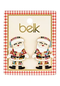 Lab Created Santa Sparkle Multi-Color CZ Holiday Earrings