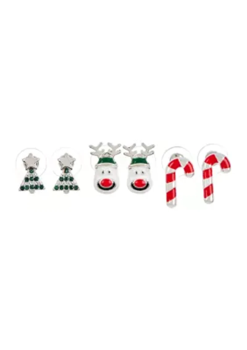 Holiday Cheer Enamel Earring Set