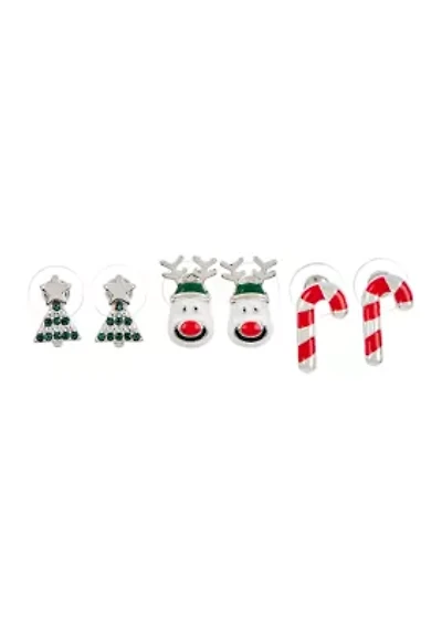 Holiday Cheer Enamel Earring Set