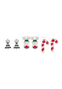 Holiday Cheer Enamel Earring Set