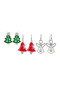 Lab Grown Holiday Spirit Earring Set
