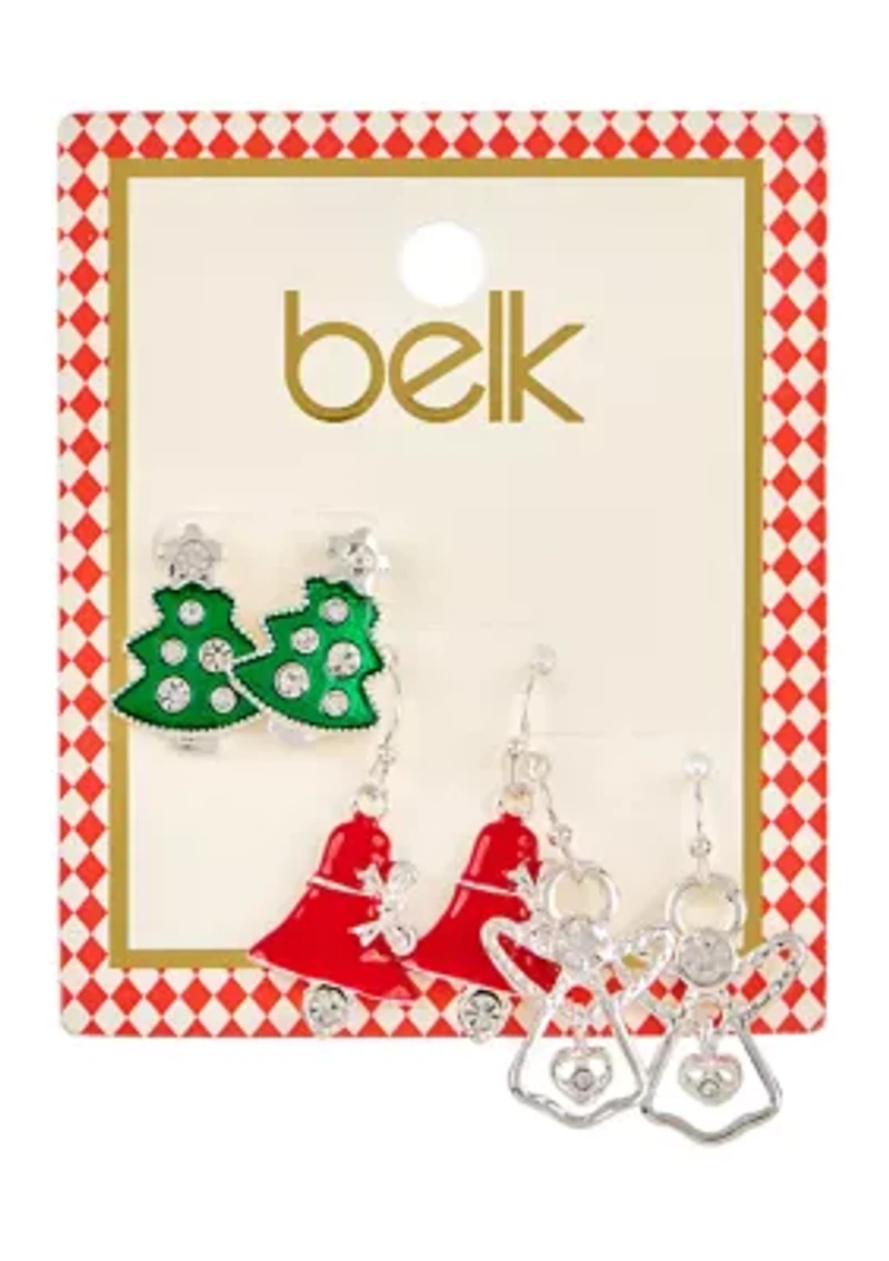 Lab Grown Holiday Spirit Earring Set