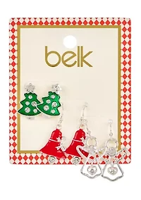 Lab Grown Holiday Spirit Earring Set