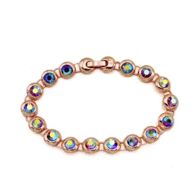 Tennis Bracelet 10Cttw Made with Swarovski Crystals in Pink Rose Gold 7" Standard length