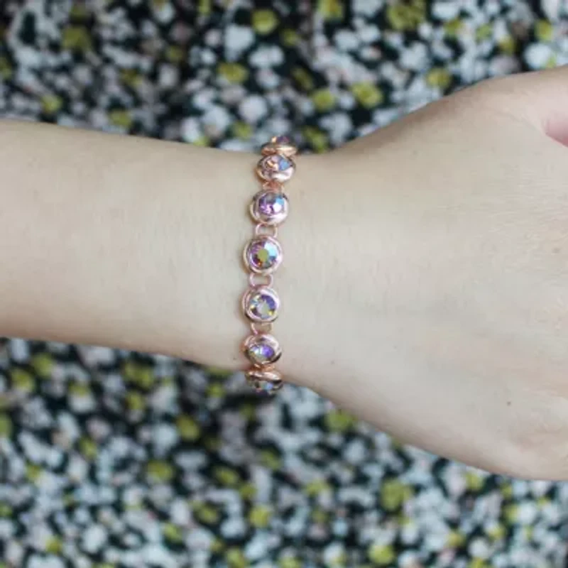 Tennis Bracelet 10Cttw Made with Swarovski Crystals in Pink Rose Gold 7" Standard length