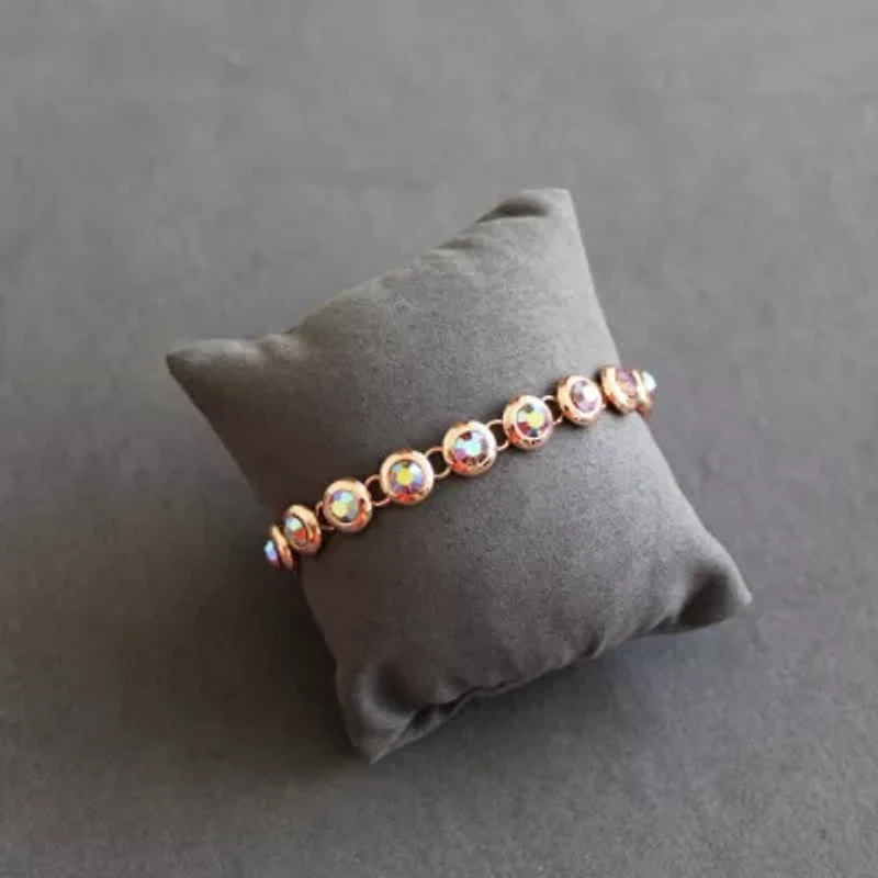 Tennis Bracelet 10Cttw Made with Swarovski Crystals in Pink Rose Gold 7" Standard length