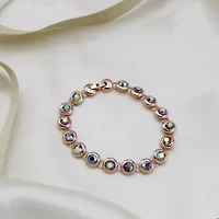 Tennis Bracelet 10Cttw Made with Swarovski Crystals in Pink Rose Gold  7" Standard length