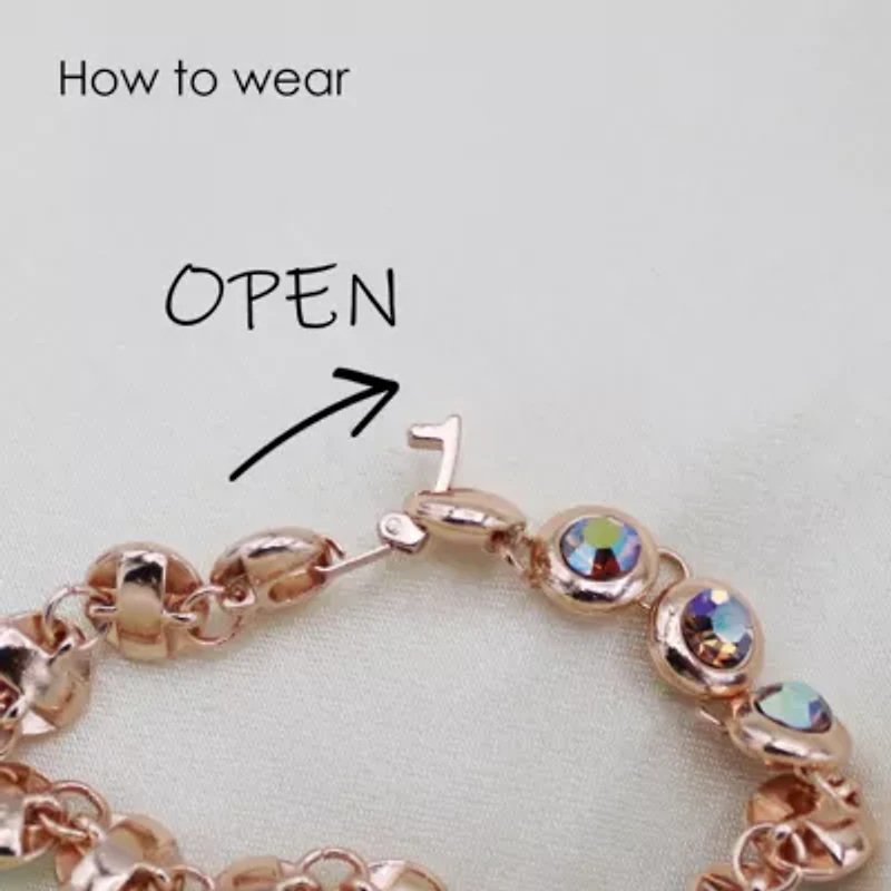Tennis Bracelet 10Cttw Made with Swarovski Crystals in Pink Rose Gold 7" Standard length