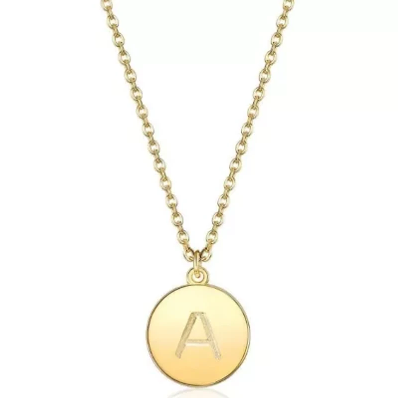 Initial Disc ONE A MILLION Pendant Necklace Gold Plating 18 Inch Chain + 2in Extender
