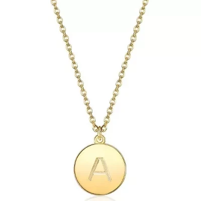 Initial Disc ONE A MILLION Pendant Necklace Gold Plating 18 Inch Chain + 2in Extender