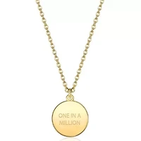 Initial Disc ONE A MILLION Pendant Necklace Gold Plating 18 Inch Chain + 2in Extender