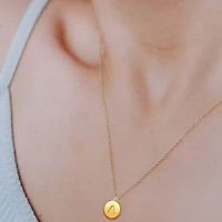 Initial Disc ONE A MILLION Pendant Necklace Gold Plating 18 Inch Chain + 2in Extender