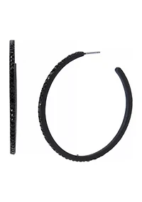 Black Pavé Hoop Earrings