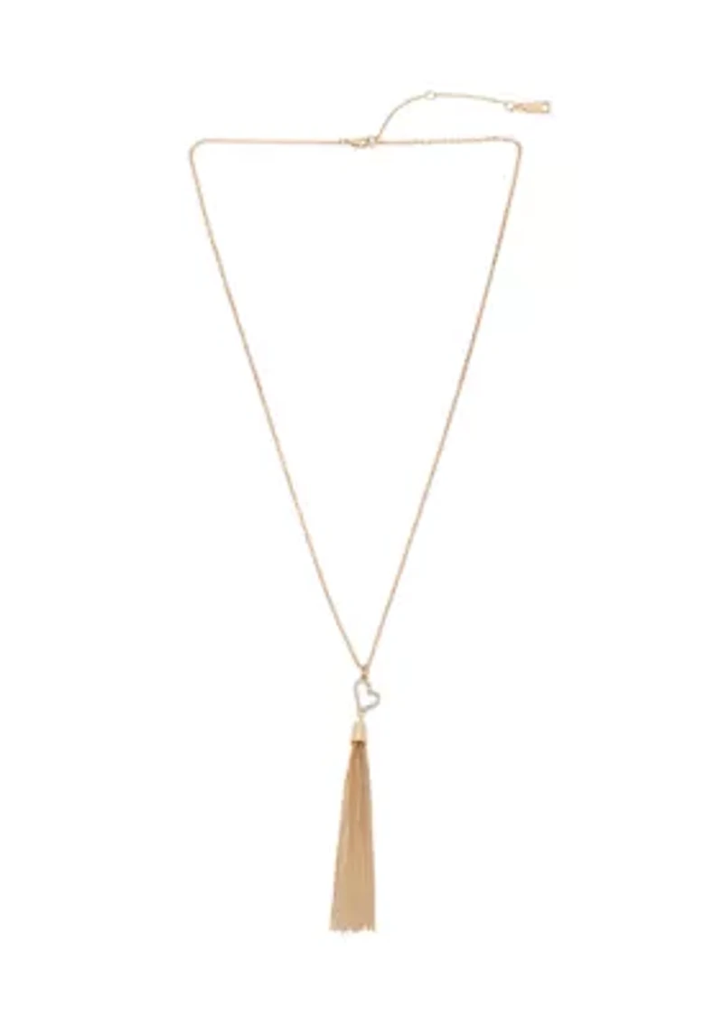 Heart Tassel Pendant Long Necklace