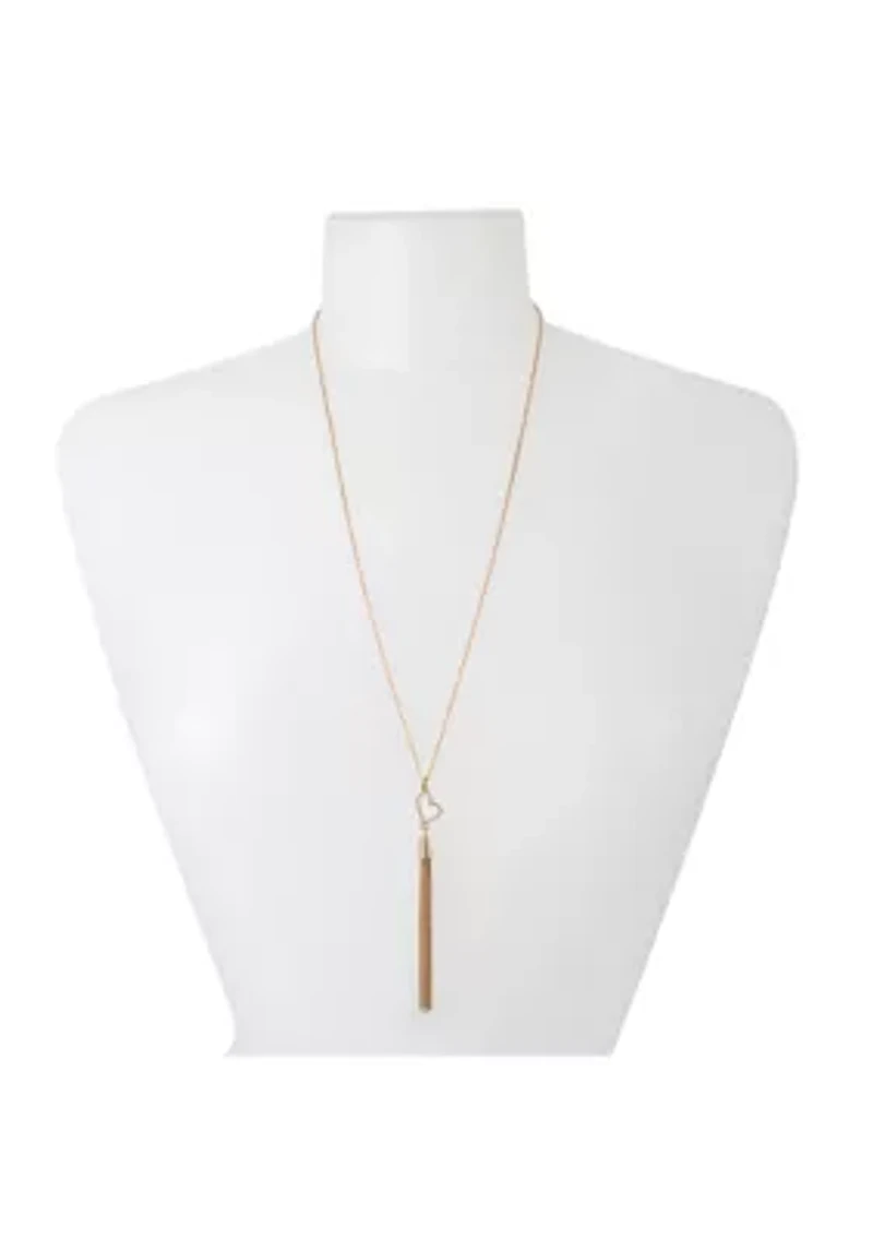 Heart Tassel Pendant Long Necklace
