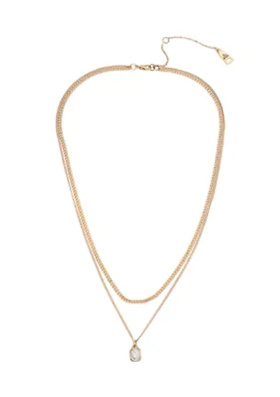 Two Row Stone Layered Necklace