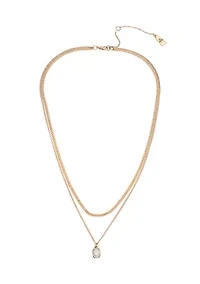 Two Row Stone Layered Necklace