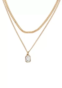 Two Row Stone Layered Necklace