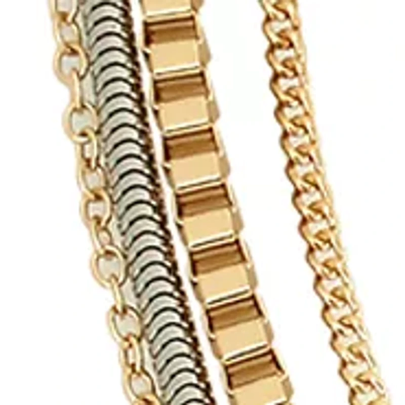 Two Tone Padlock Layered Necklace