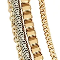 Two Tone Padlock Layered Necklace