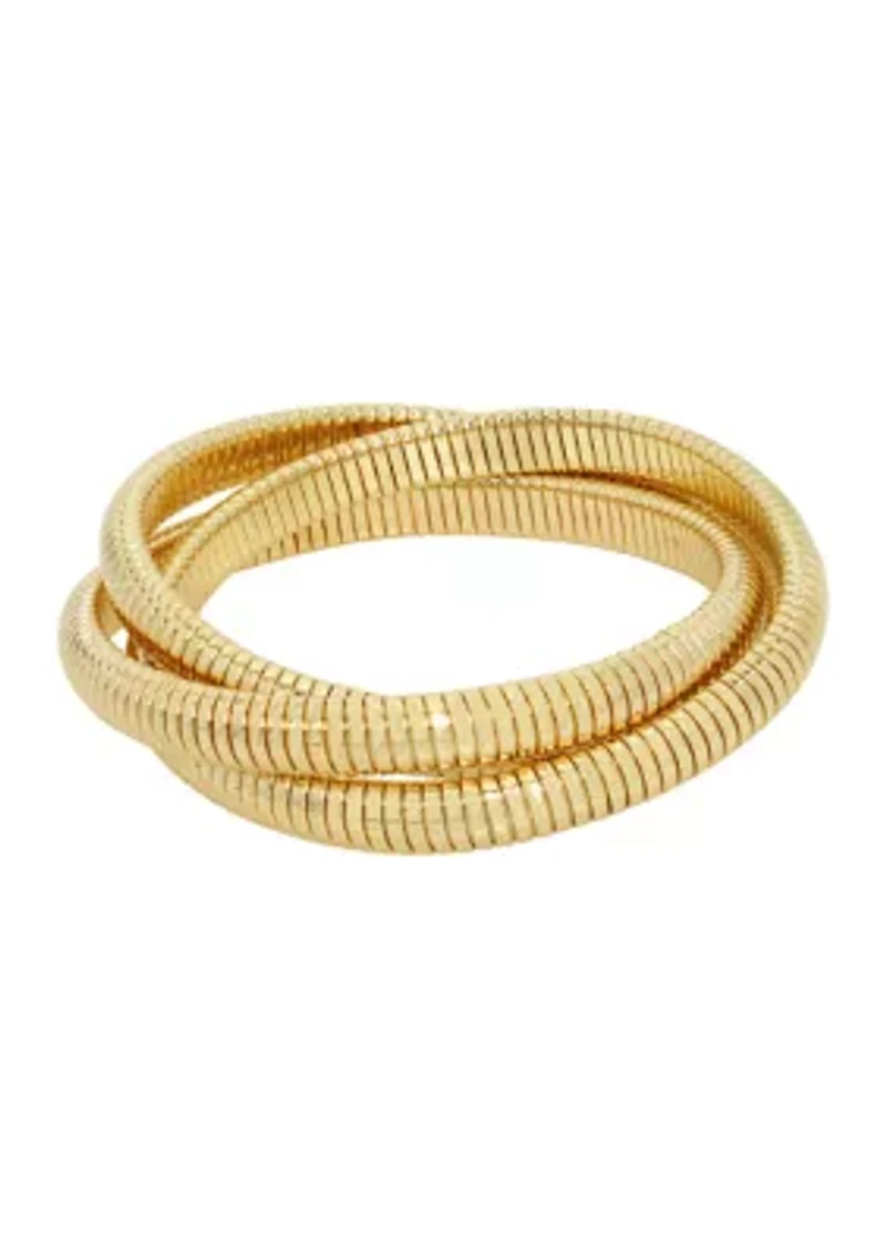 Omega Chain Interlocking Bangle Bracelet