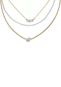 Two Tone Knot Layered Necklace