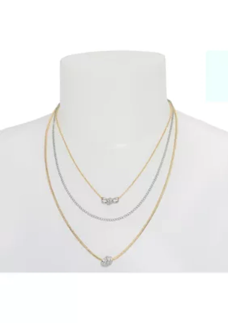 Two Tone Knot Layered Necklace