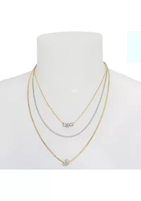 Two Tone Knot Layered Necklace