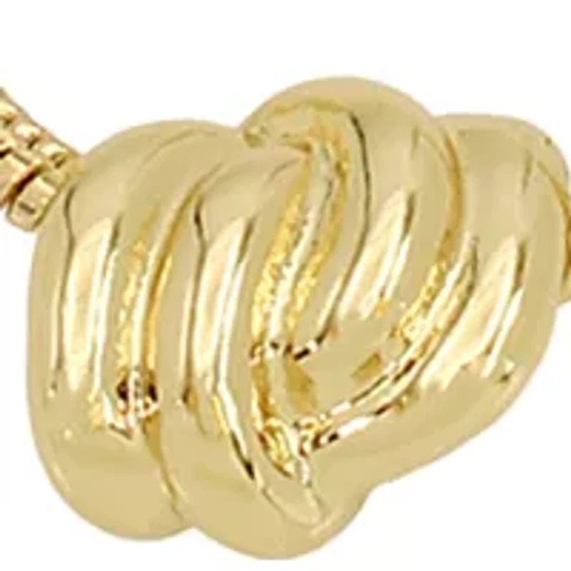 Gold Tone Knot Pendant Necklace