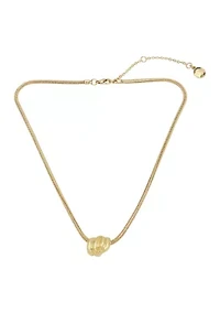 Gold Tone Knot Pendant Necklace