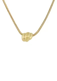 Gold Tone Knot Pendant Necklace