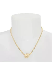 Gold Tone Knot Pendant Necklace