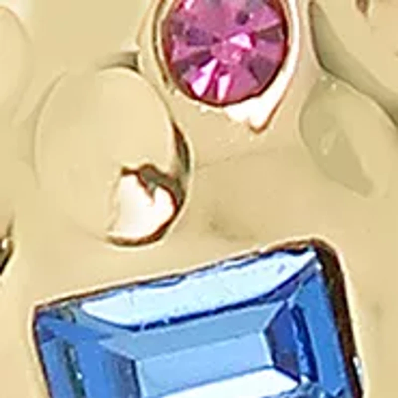 Stone Gem Heart Drop Earrings