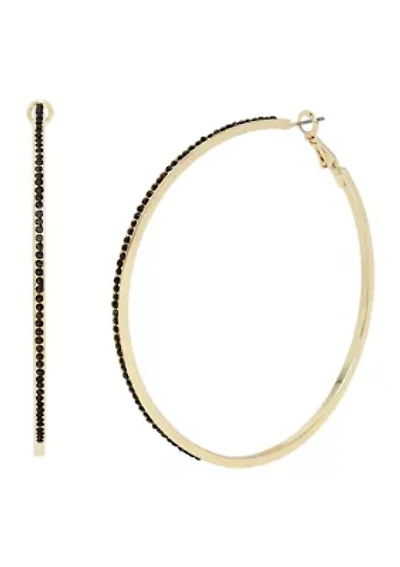 Stone Large Hoop Earrings