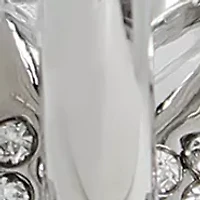 Puffy Flower Charm Small Hoop Earrings