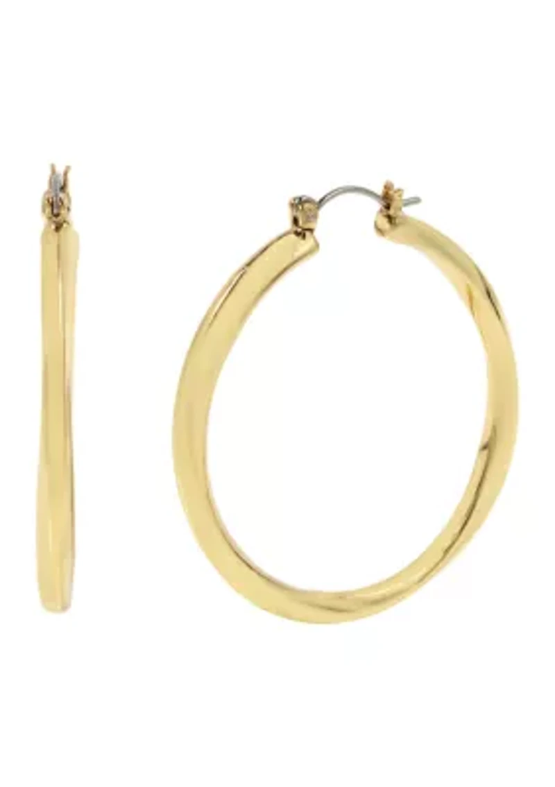 Woven Twist Large Hoop Earrings