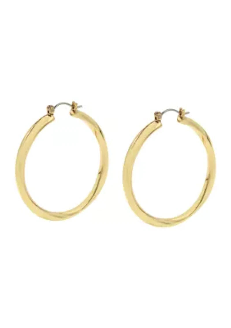 Woven Twist Large Hoop Earrings