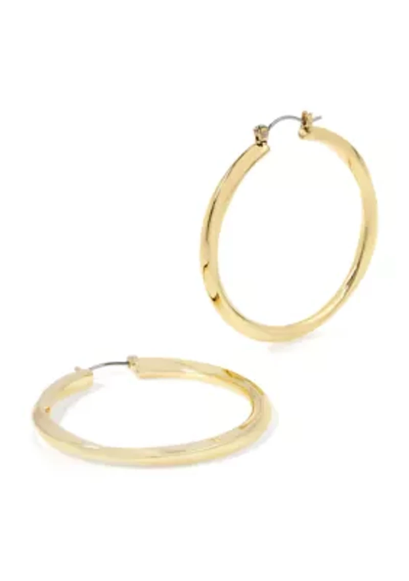 Woven Twist Large Hoop Earrings