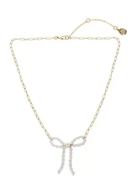 Punk Romance Pearl Bow Pendant Necklace