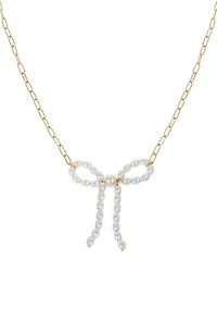 Punk Romance Pearl Bow Pendant Necklace