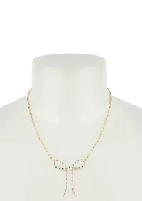 Punk Romance Pearl Bow Pendant Necklace