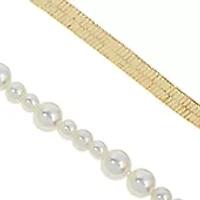 Pearl & Chain Mixed Anklet Set