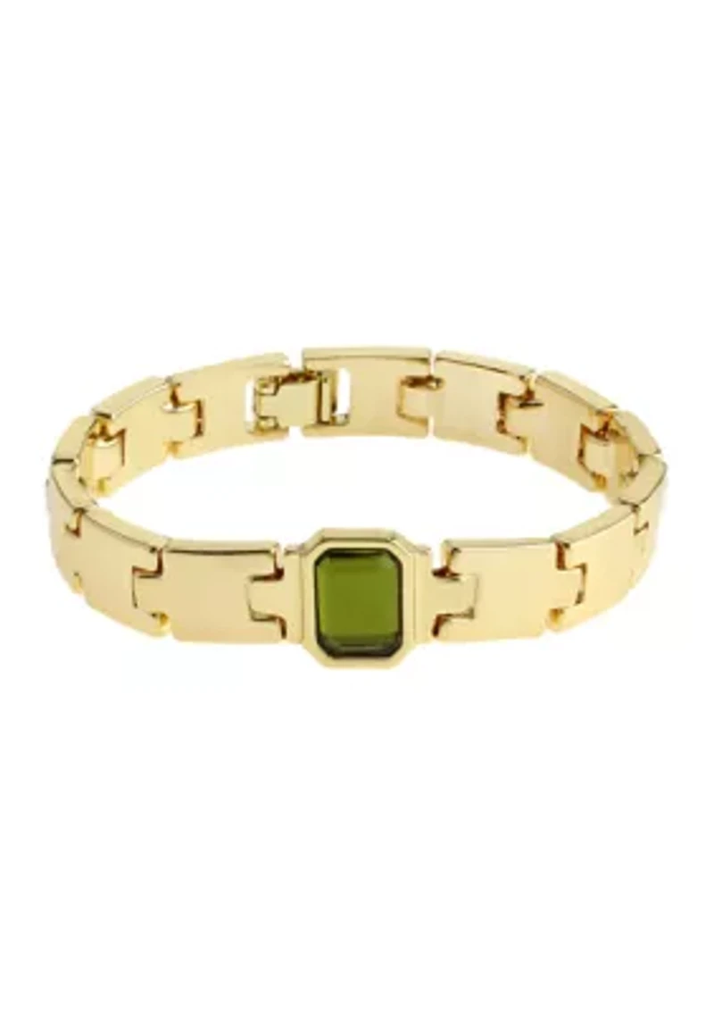 Olivine Stone Gem Watch Chain Bracelet