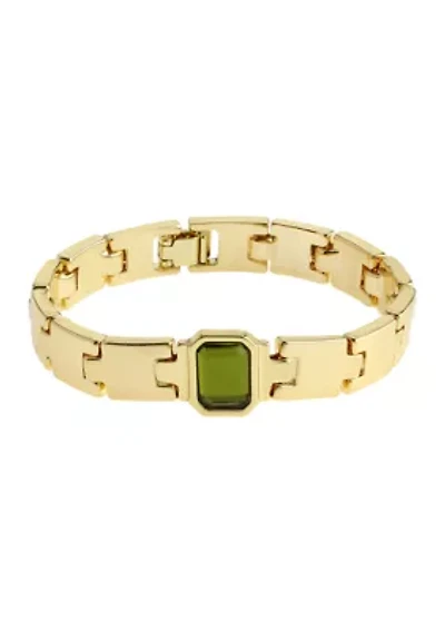 Olivine Stone Gem Watch Chain Bracelet