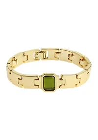 Olivine Stone Gem Watch Chain Bracelet
