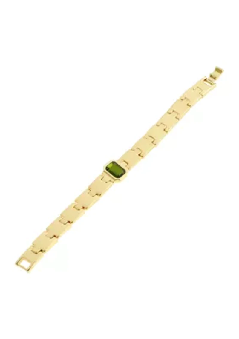 Olivine Stone Gem Watch Chain Bracelet
